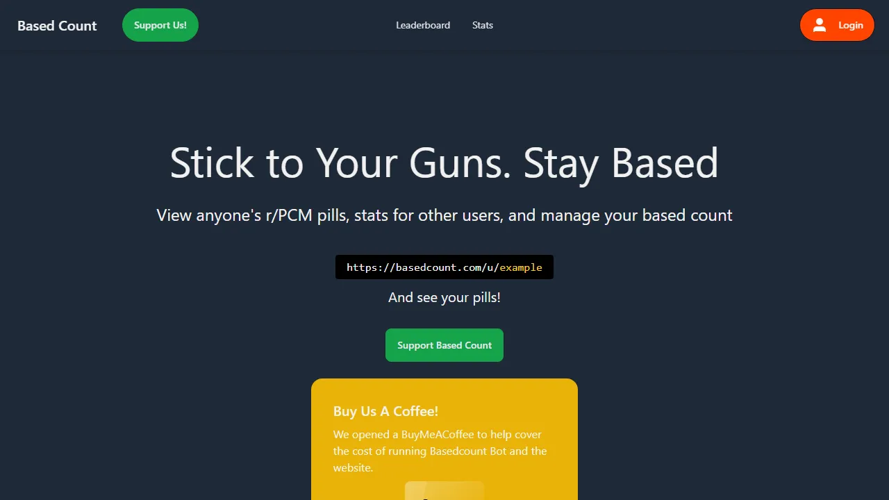 basedcount.com - Social Media Bot to Support Based Internet screenshot