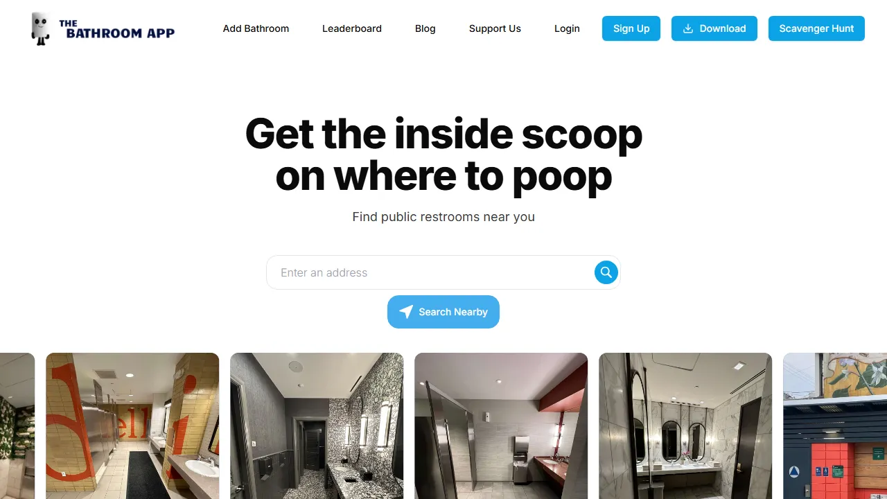 bathroom.app - Find Clean Public Bathrooms Near You screenshot