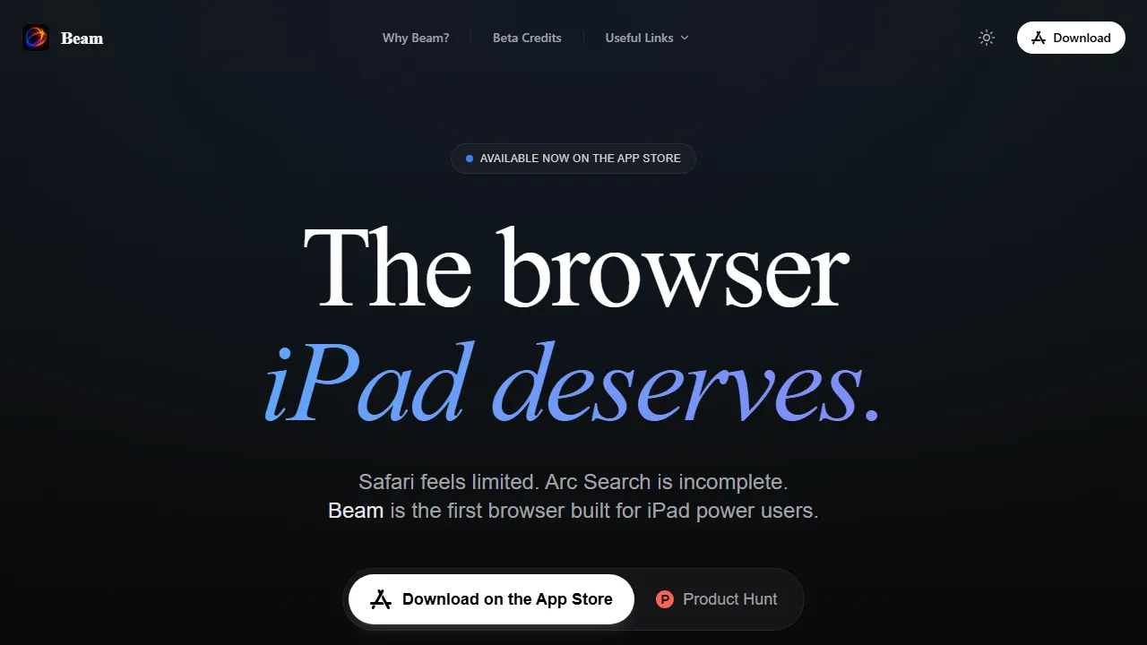 beambrowser.app - Desktop Chrome Browser for Enhanced Productivity screenshot