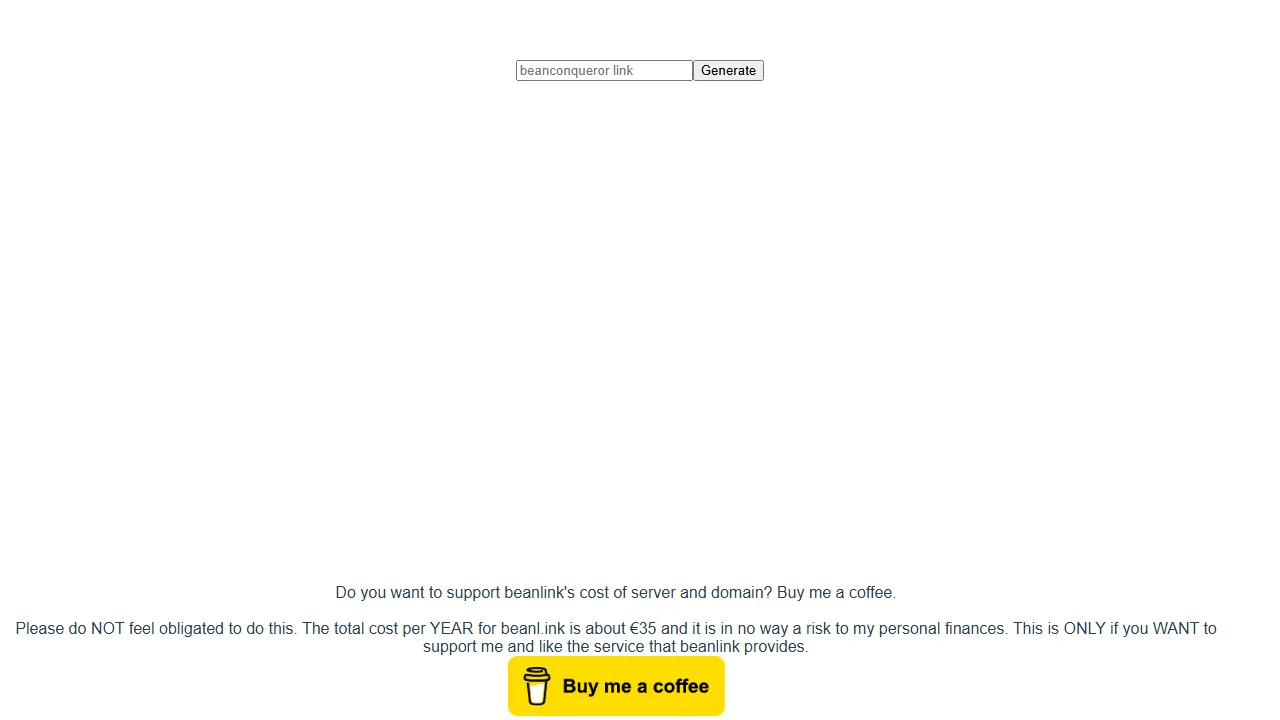 beanl.ink - Simple URL Shortener Project screenshot