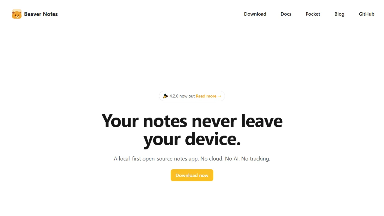 beavernotes.com - Open Source Note Taking App screenshot