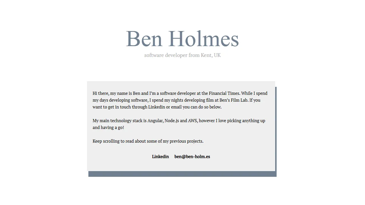 ben-holm.es - Mobile Applications - App Catalog screenshot