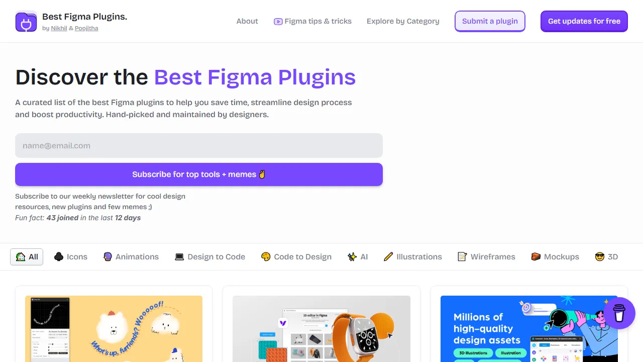 bestfigmaplugins.com - Figma Plugin Directory For Designers screenshot