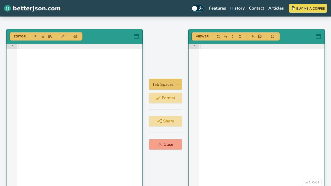 betterjson.com - Online JSON Formatter and Beautifier screenshot