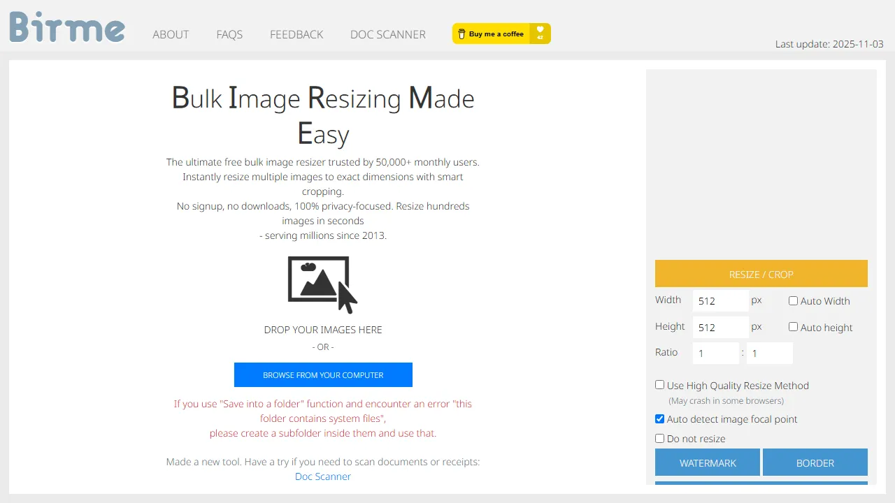 birme.net - AI Photo Editor and Image Manipulation Program screenshot