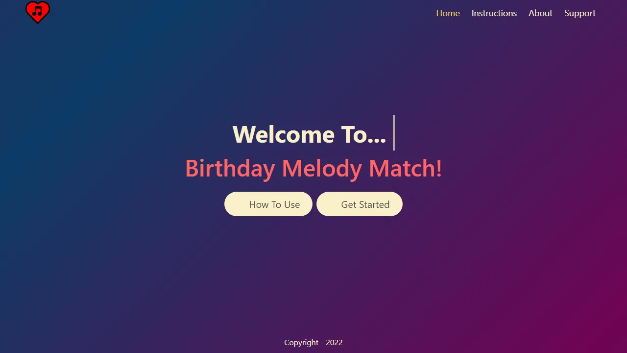 birthdaymelodymatch.com - Music Matching Game to Find Music Matches screenshot