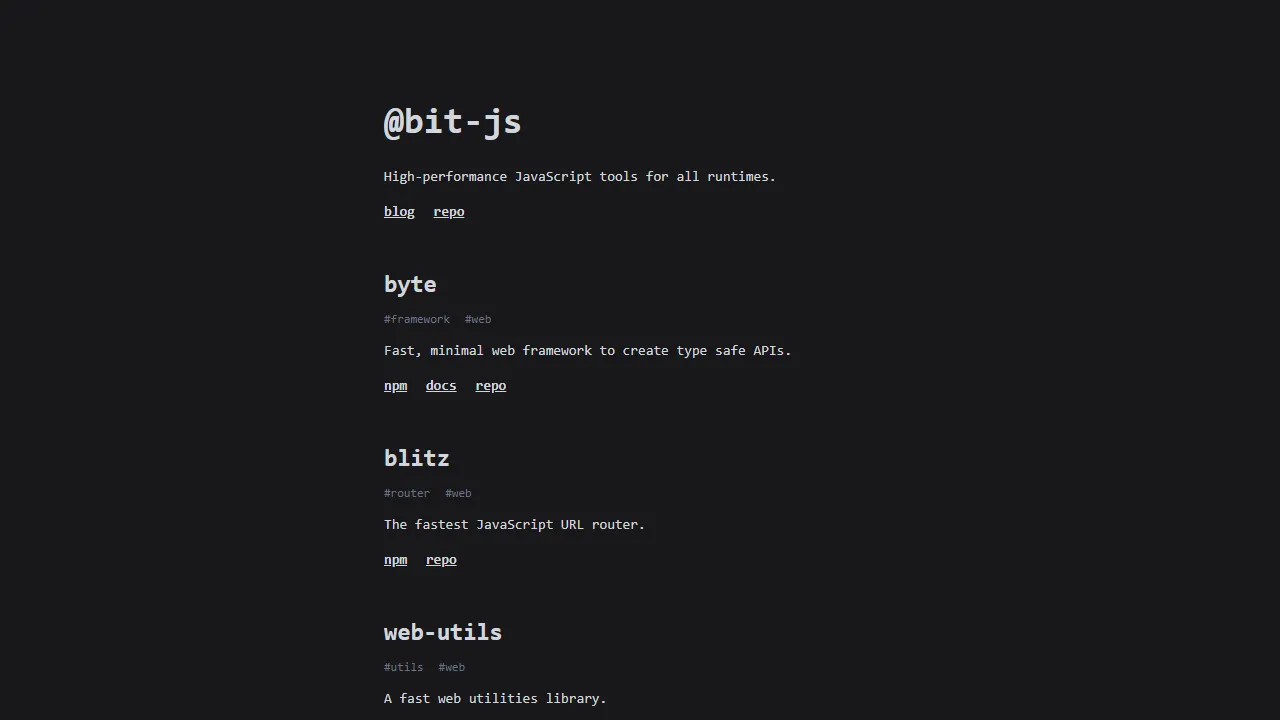 bitjs.pages.dev - Open Source JS Library Collection screenshot
