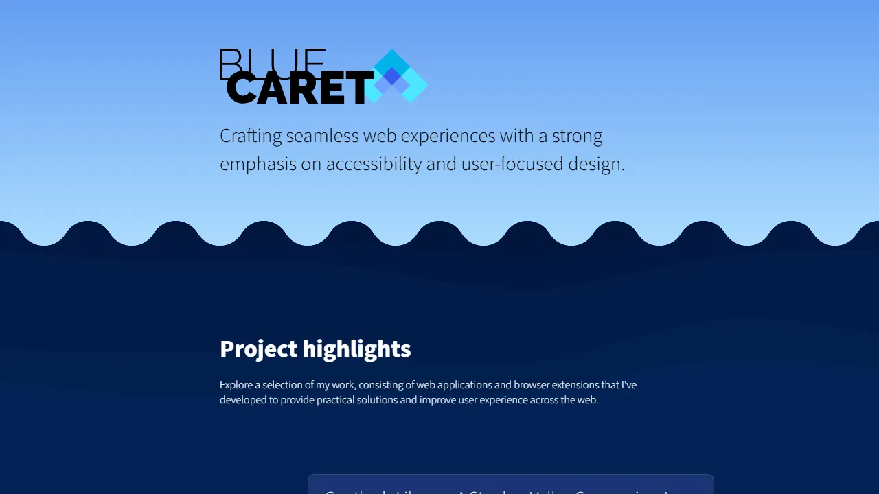 bluecaret.com - Chrome Extension for User-Friendly Web Experiences screenshot