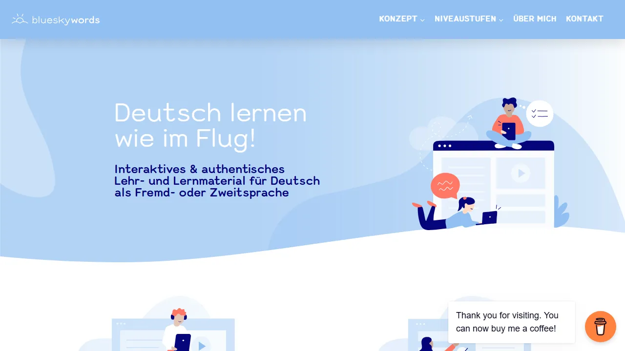 blueskywords.com - German Language Learning Made Easy screenshot