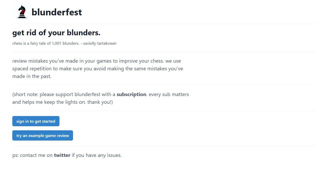 blunderfest.lol - Chess and Lichess Game Analysis Tool screenshot