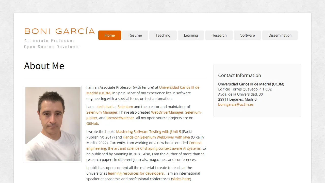 bonigarcia.dev - Support Open Source Webdriver Manager Project screenshot