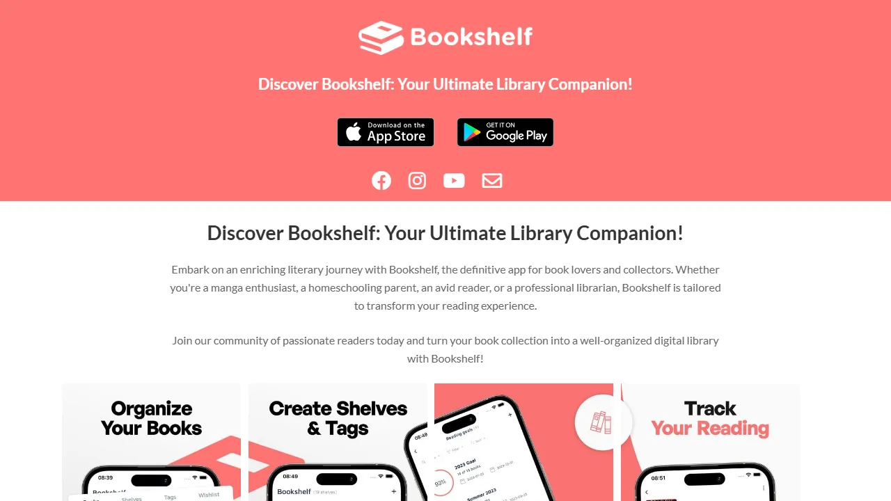 bookshelfapp.info - Book Collection Organizer For Book Lovers screenshot