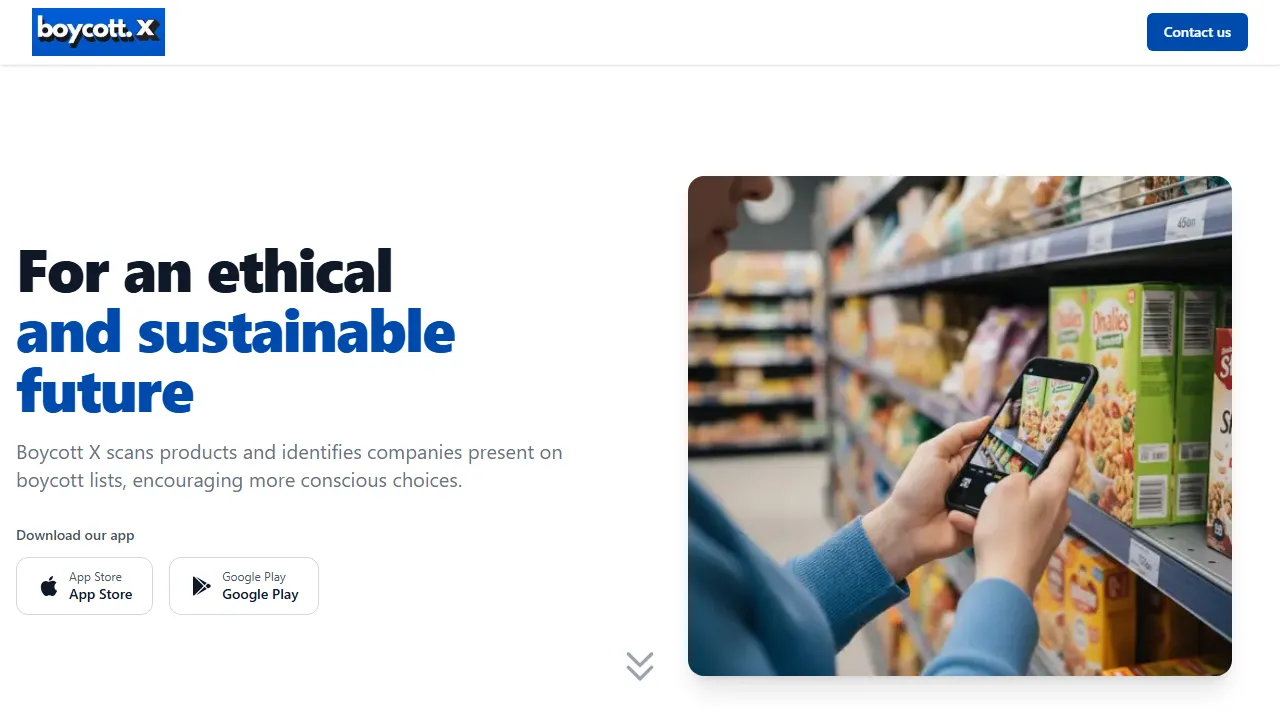 boycottx.fr - Mobile App for Ethical Product Scanning screenshot
