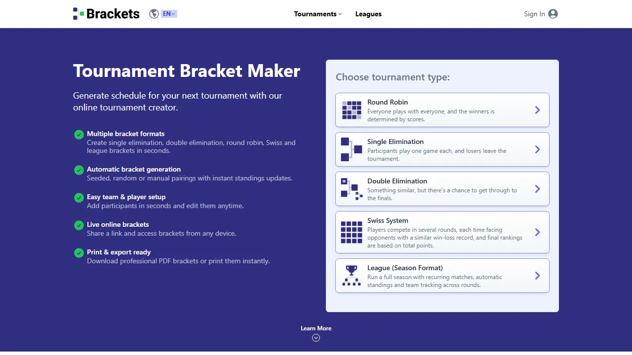 bracketmaker.app - Free Tournament Management Software screenshot