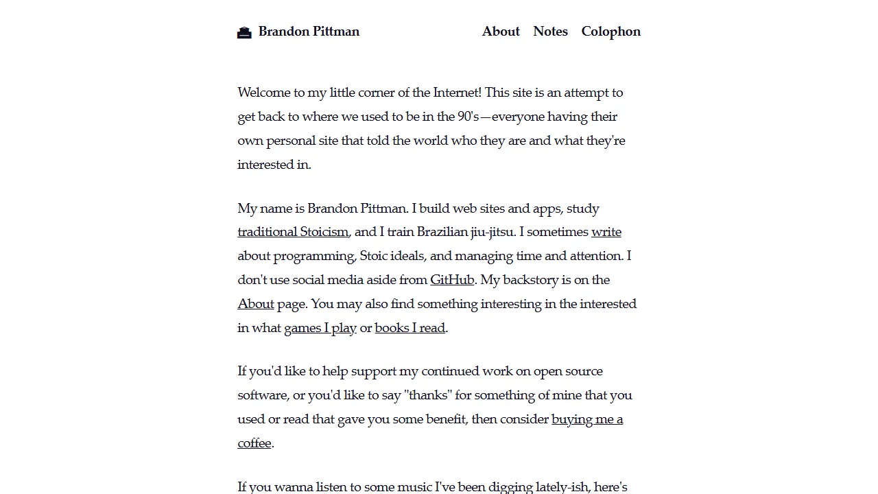 brandonpittman.com - JavaScript Framework Open Source Tools screenshot