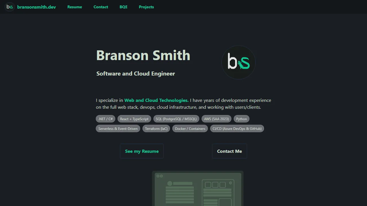 bransonsmith.dev - Game Prediction Software and Apps screenshot
