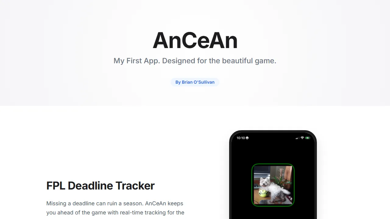 brianosullivan241177.github.io - Fantasy Football App for Premier League screenshot