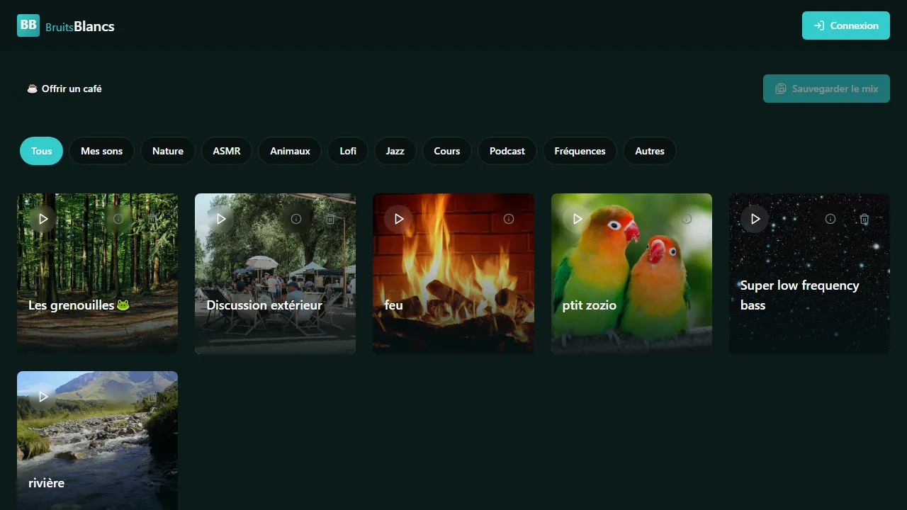 bruitsblancs.vercel.app - Free Online White Noise Generator Machine screenshot