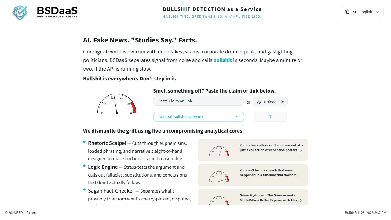 bsdaas.com - Free AI Fact Checker Tool Online screenshot