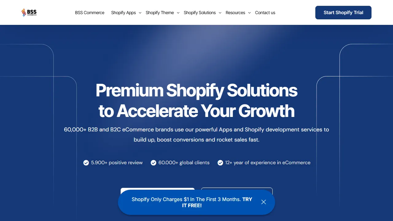 bsscommerce.com - Shopify App Development Solutions and Support screenshot