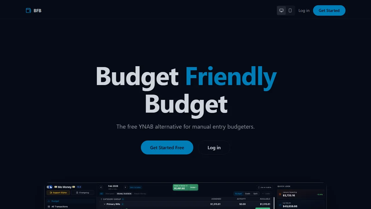 budgetfriendlybudget.com - YNAB Alternative Personal Money Management App screenshot