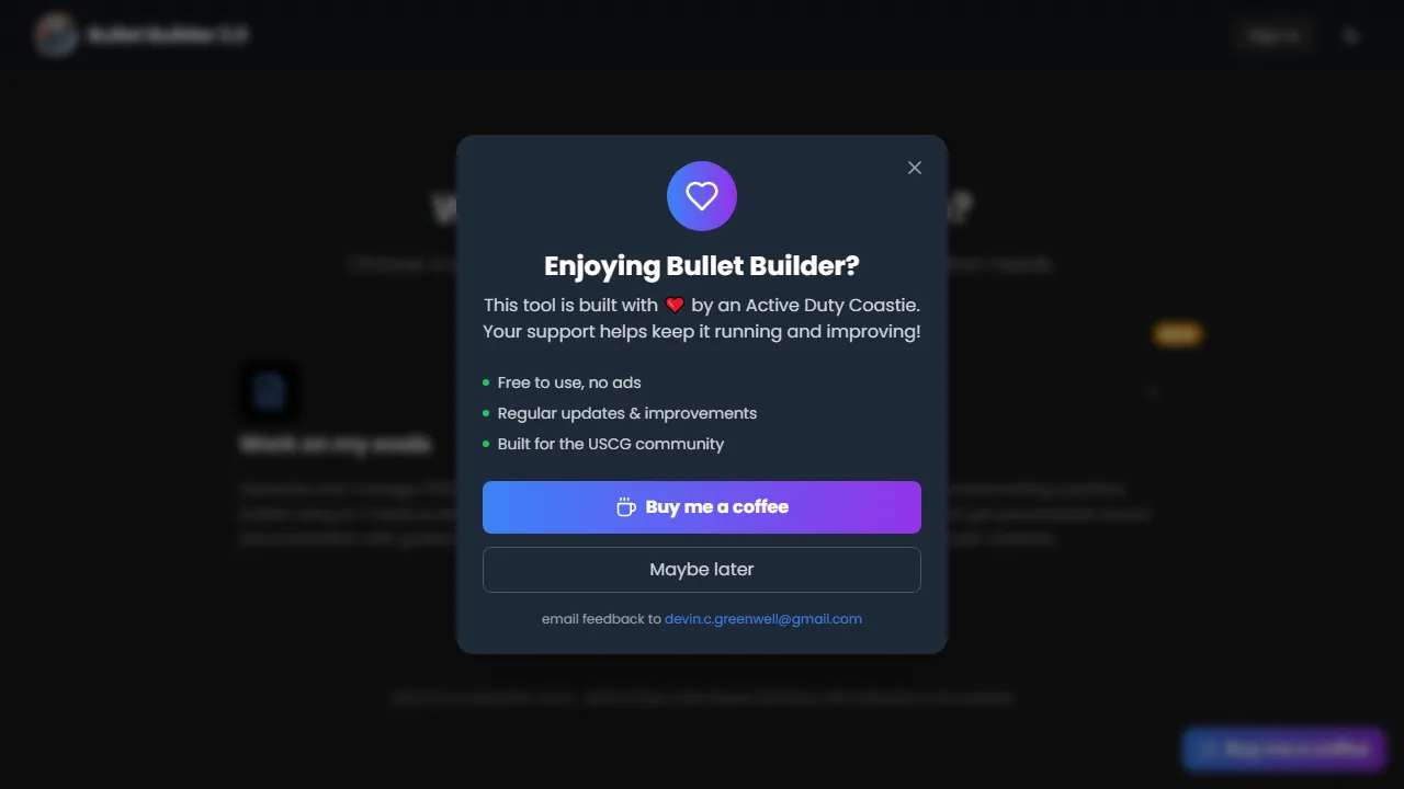 bulletbuilder.net - AI Bullet Point Generator Online Tool screenshot