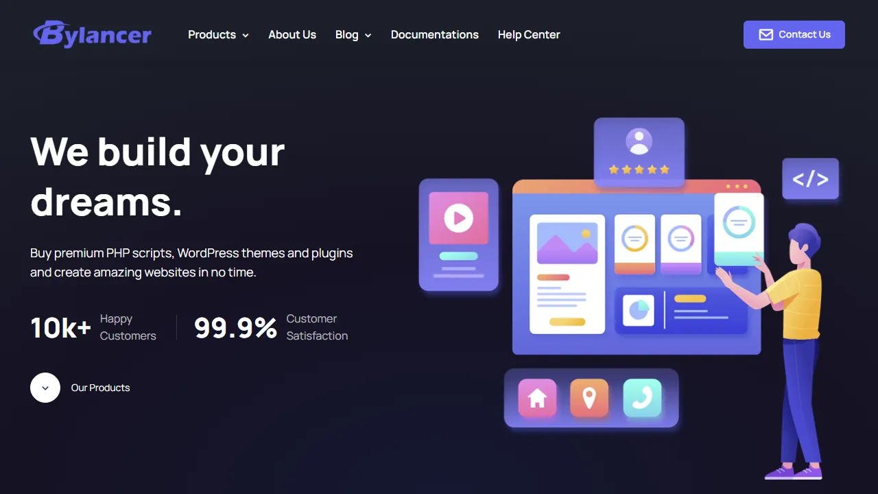 bylancer.com - PHP Website Script for Website Design screenshot