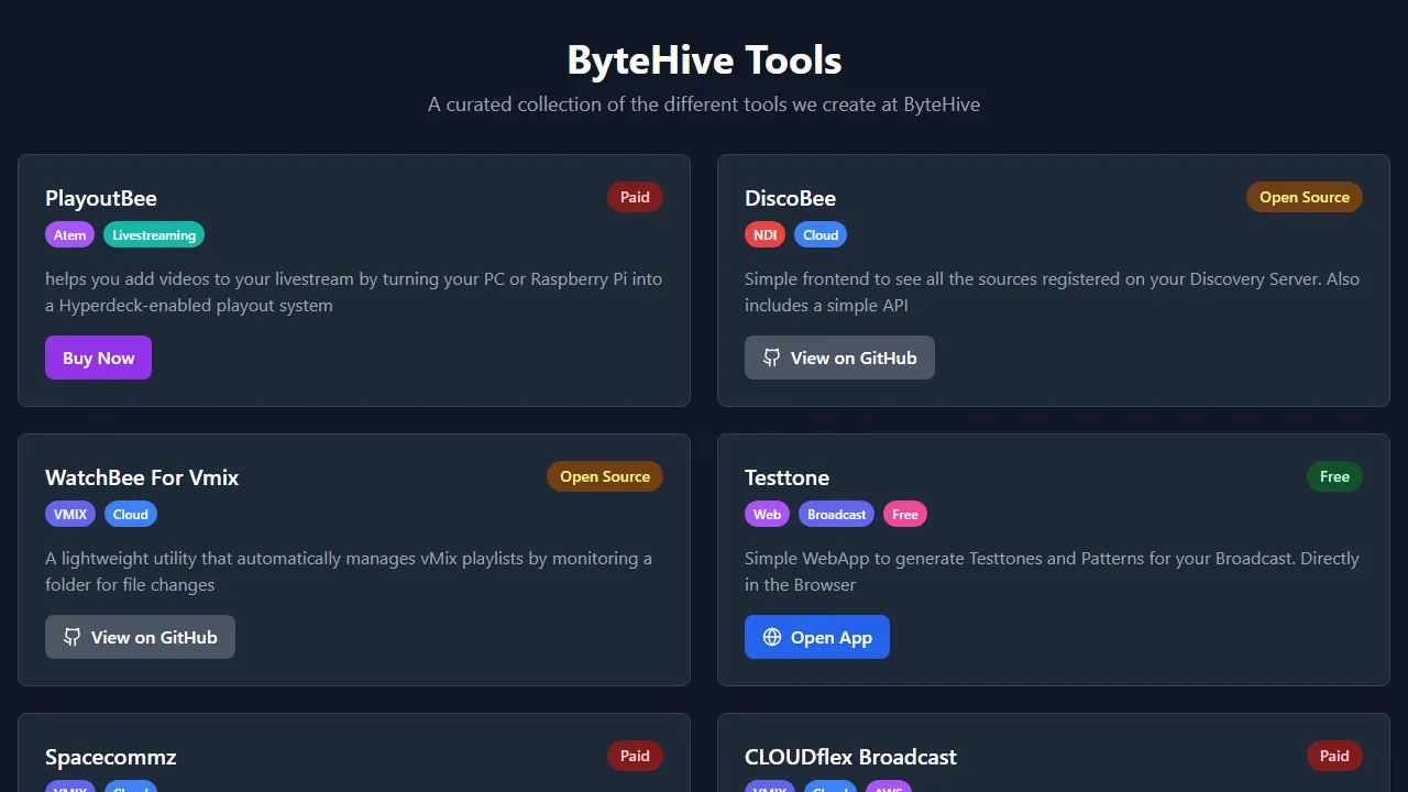 bytehive.tools - Stream Software Twitch Live Broadcast Tools screenshot