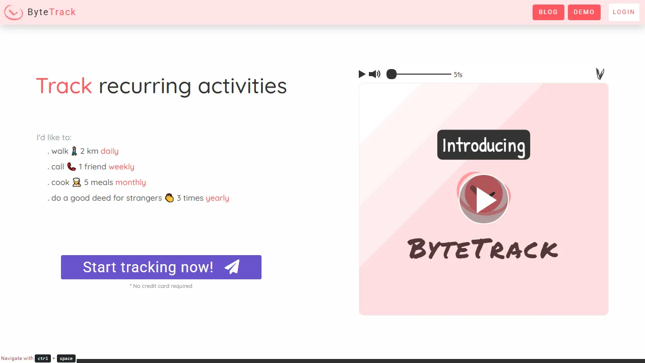 bytetrack.bytebeacon.com - Habit Tracker App to Build Better Habits screenshot
