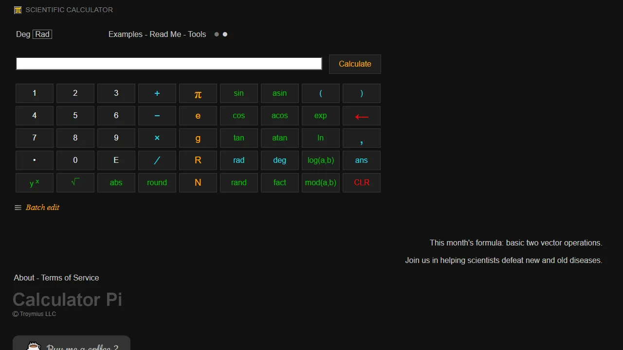 calculatorpi.com - Free Online Percentage Calculator for Students screenshot