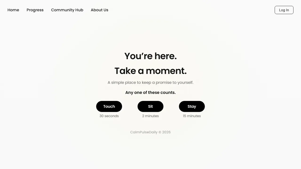 calmpulsedaily.com - AI Guided Meditation and Breathing Platform screenshot