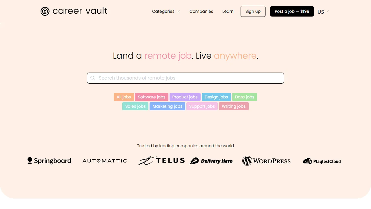 careervault.io - Job Listing Site For Career Growth screenshot