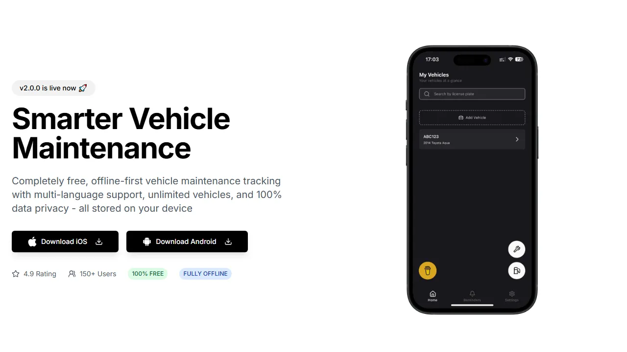 carlo.argonize.com - Car Maintenance Tracking App for Owners screenshot