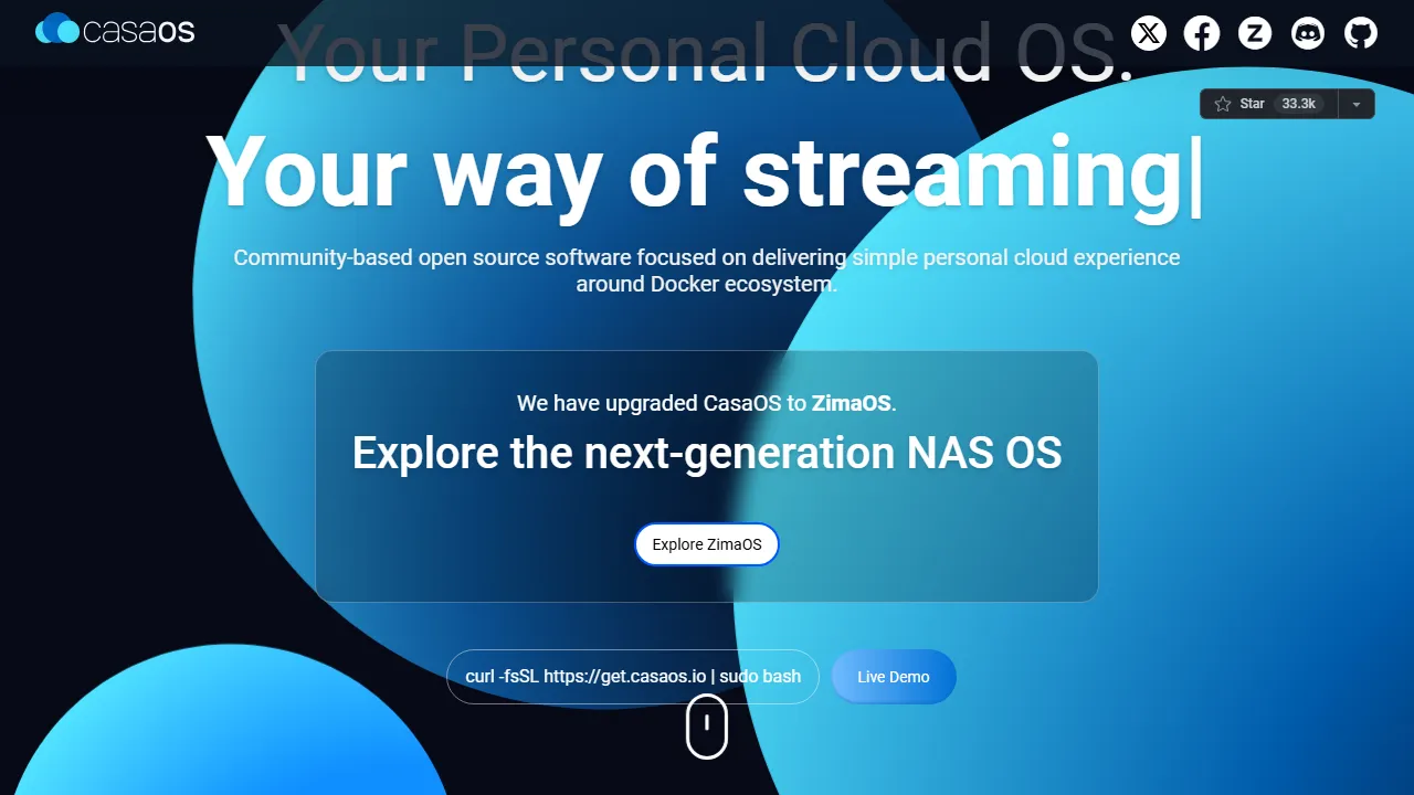 casaos.io - Personal Cloud Solution for Your Data screenshot