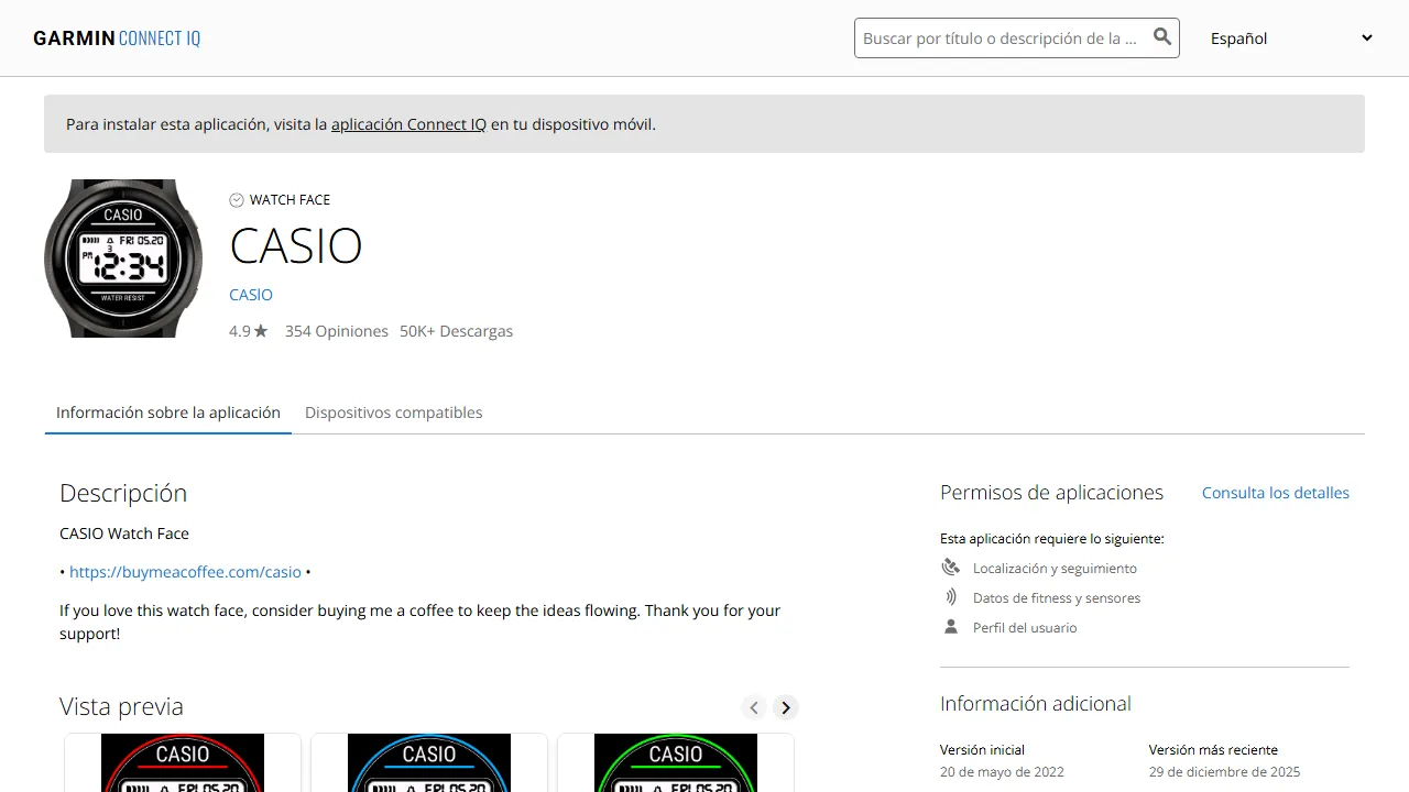 CASIO - CASIO Vintage Style Watch Face Application screenshot