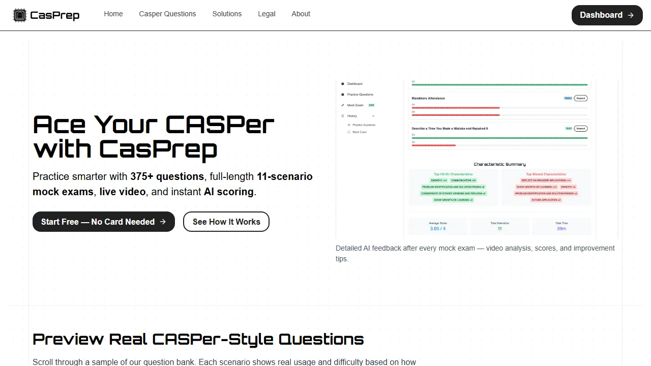 casprep.net - Casper Test Preparation and Ethics screenshot