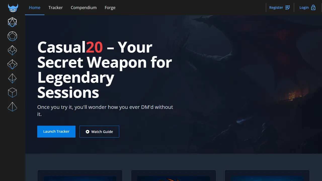 casual20.com - DM Session Tool for Legendary Campaigns screenshot