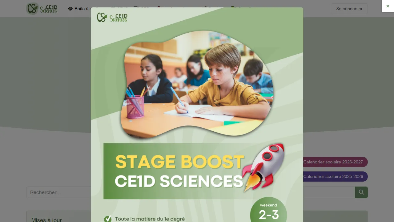 ce1dsciences.be - Free Educational Resources For Sciences screenshot