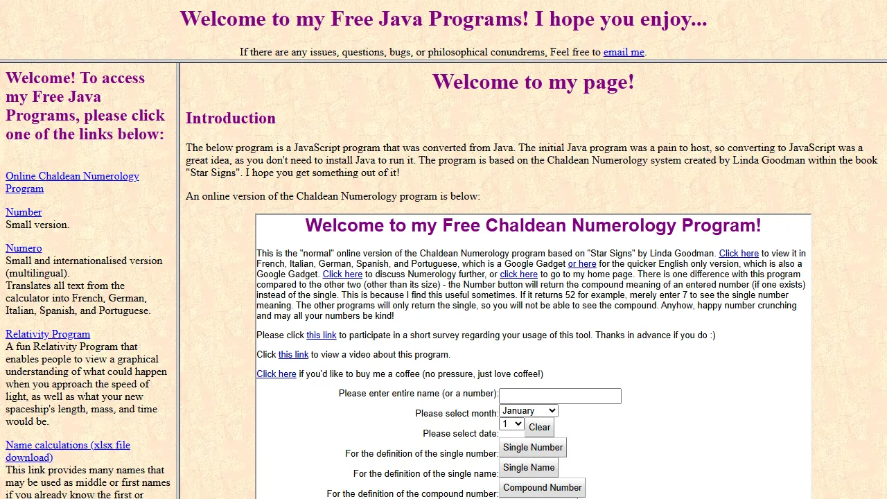 chaldeannumerology.azurewebsites.net - Online Numerology Charts and Reading Tool screenshot