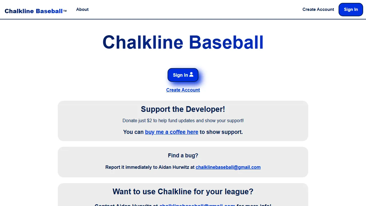 chalklinebaseball.com - NBA Games Scheduling Tool for Umpires screenshot