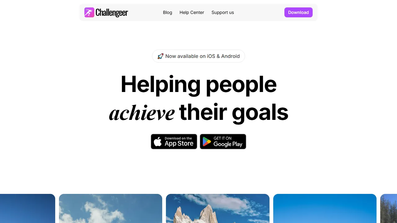 challengeer.app - Social Goal Tracking and Challenges screenshot