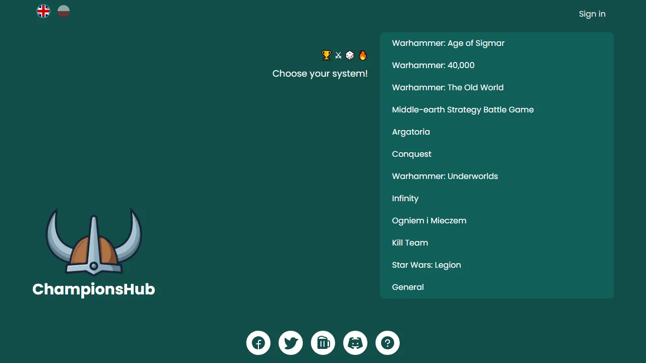 championshub.app - Game Companion App Support Page screenshot