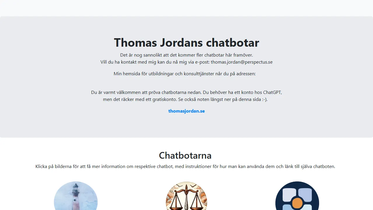 chatbotar.thomasjordan.se - Resources for Conflict Resolution and HR screenshot