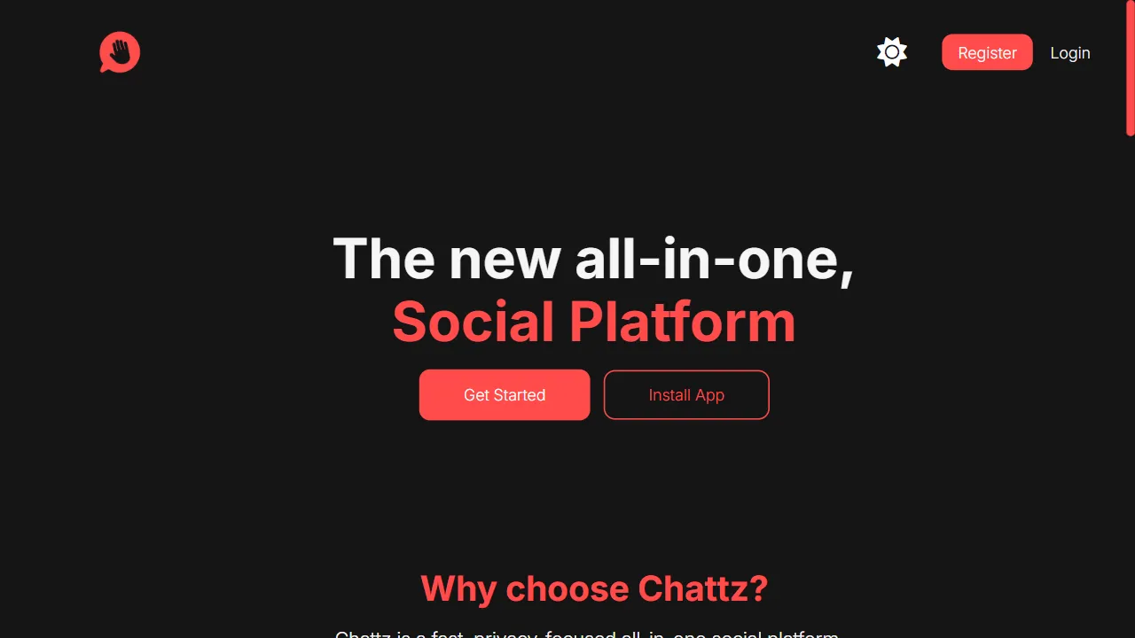 chattz.net - Free Social Network Media Platform screenshot