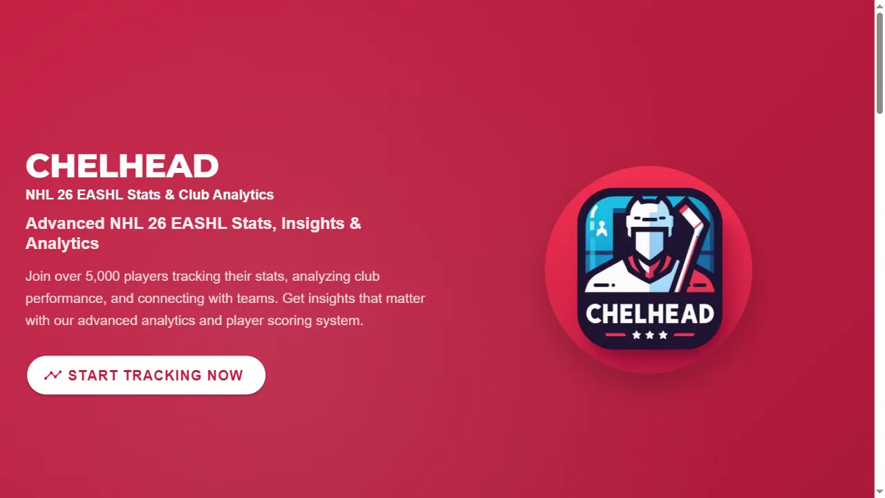 chelhead.com - EASHL Stats and Player Insights screenshot
