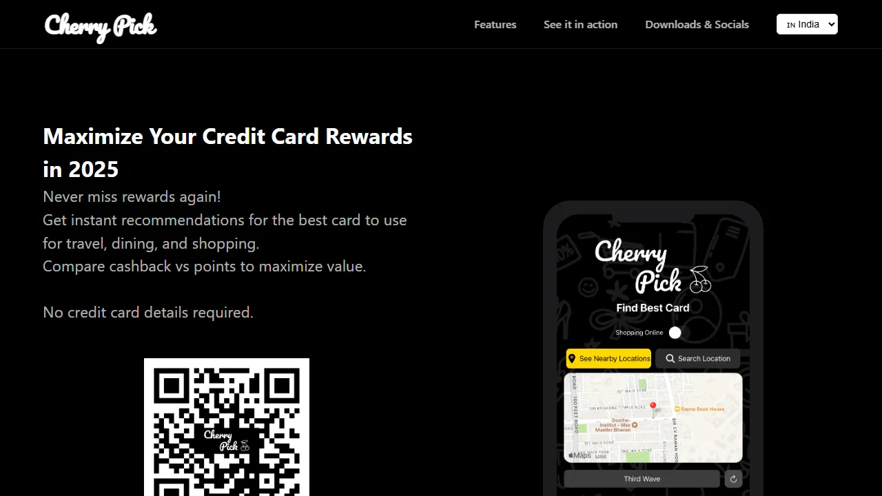 cherrypickcc.com - Credit Card Rewards Maximizer Tool screenshot