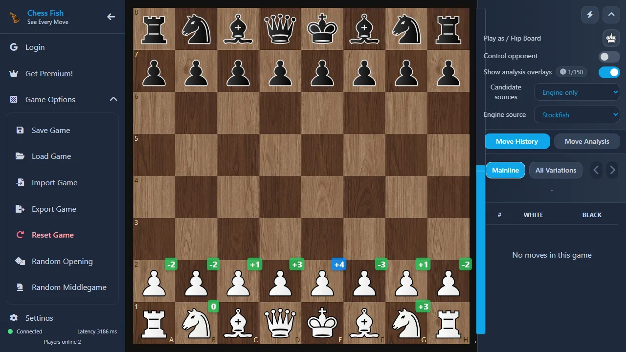 chessfish.io - Chess Sandbox Gym to Analyze Every Move screenshot