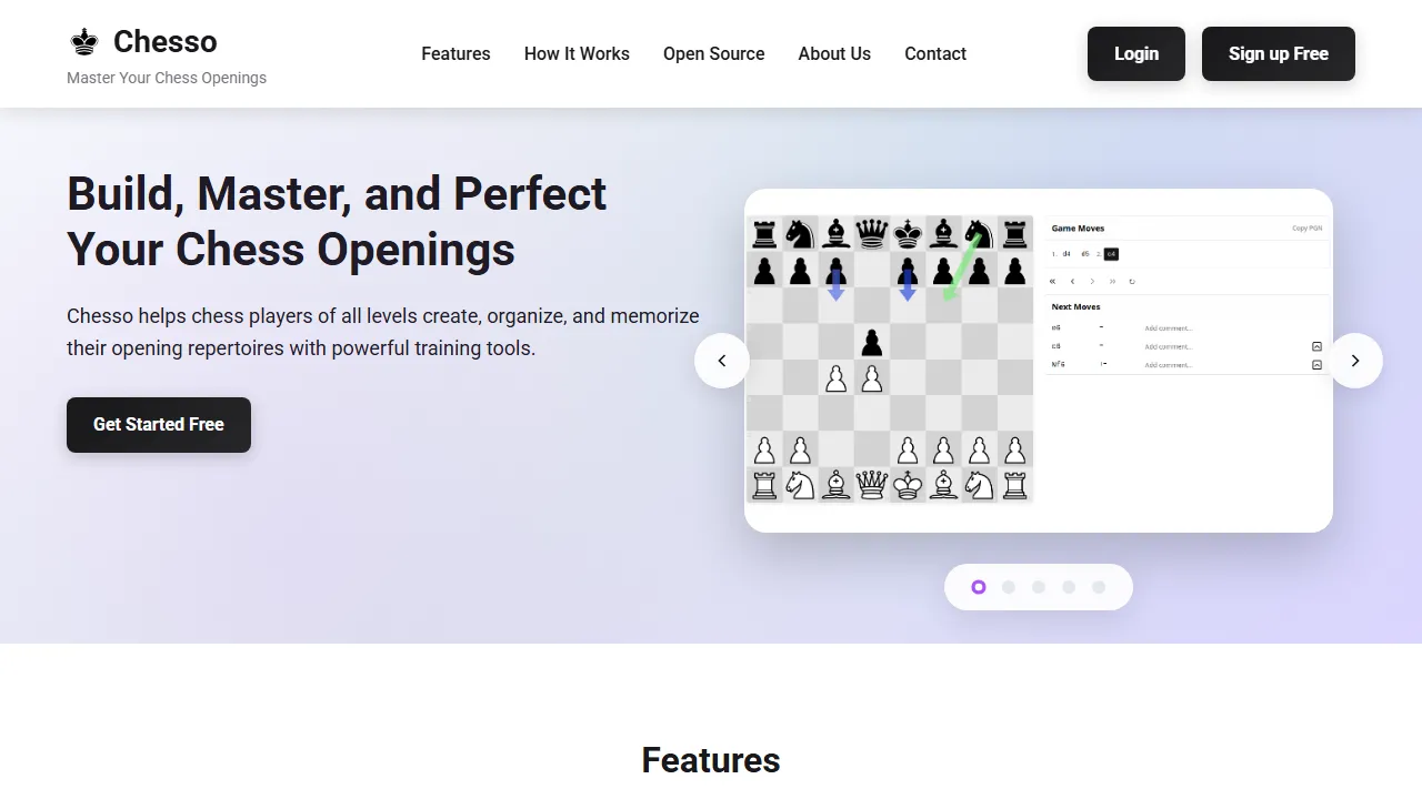 chesso.org - Chess Opening Repertoire Tool For Serious Players screenshot