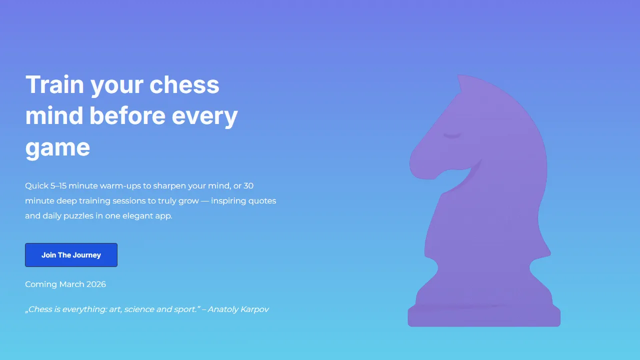 chesswarmup.com - Chess Training App for Focus and Tactics screenshot