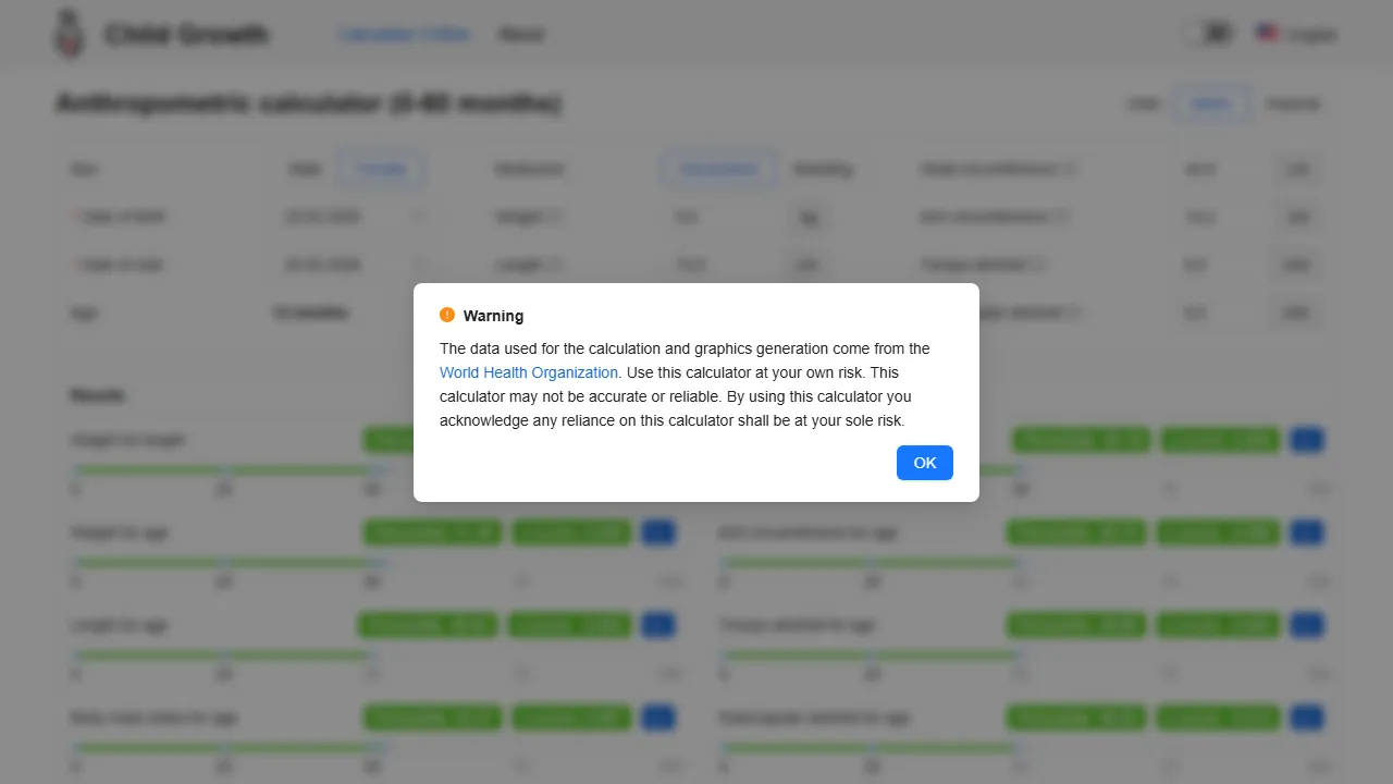 childgrowth.online - Free Percentage Increase Calculator for Child Growth screenshot